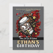 コーヒーバースト – はっきりしたおよびよくはしゃぐ誕生日 招待状 (正面)