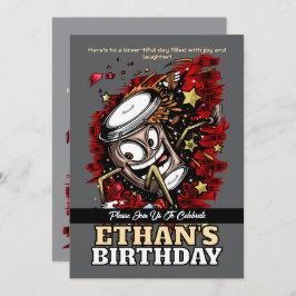 コーヒーバースト – はっきりしたおよびよくはしゃぐ誕生日 招待状