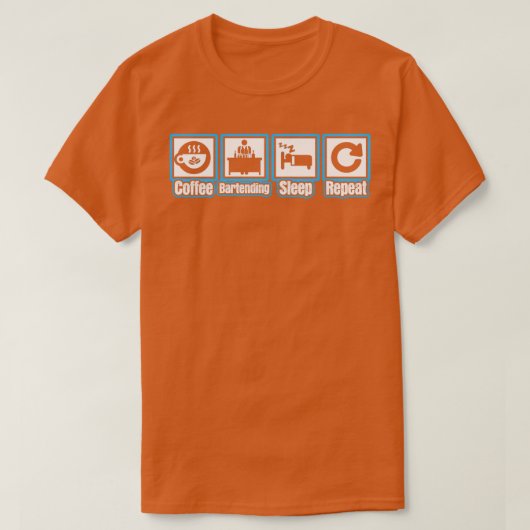 コーヒーバーテンダー睡眠リピート Tシャツ (デザイン正面)