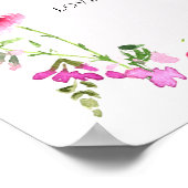 コーヒーバーピンクワイルドフラワーブライダルシャワーサイン ポスター (角)