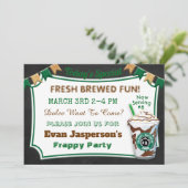 コーヒーバーラテ誕生祝い招待状 招待状 (スタンド正面)