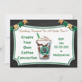コーヒーバーラテ誕生祝い招待状 招待状 (裏面)