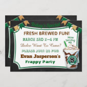 コーヒーバーラテ誕生祝い招待状 招待状 (正面/裏面)