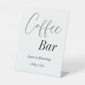 コーヒーバー白黒ウェディングシャワー 台座サイン (正面)