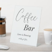 コーヒーバー白黒ウェディングシャワー 台座サイン (インサイチュ)