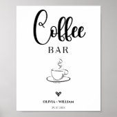 コーヒーバー ウェディングスクリプトサイン ポスター (正面)