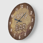 コーヒーバー ラージ壁時計 (傾斜)