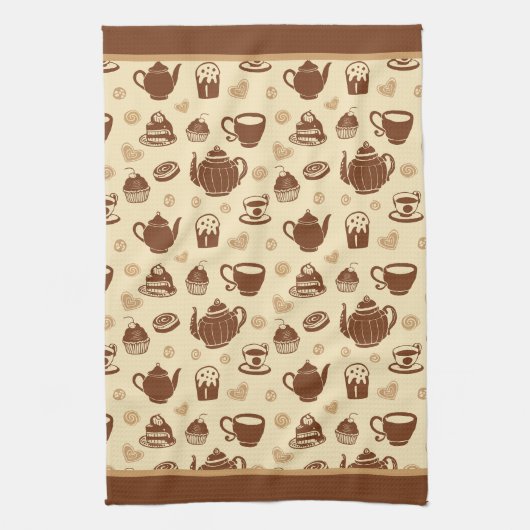 コーヒーパターンキッチンタオル キッチンタオル (縦)