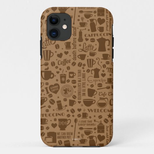 コーヒーパターン正方形 Case-Mate iPhoneケース (裏面)