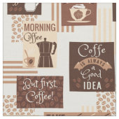 コーヒーパターン生地 ファブリック (クローズアップ)