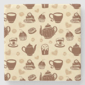 コーヒーパターン石コースター ストーンコースター (正面)