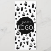 コーヒーパターン（の模様が）あるカフェのビジネスロゴの価格表 メニュー (裏面)