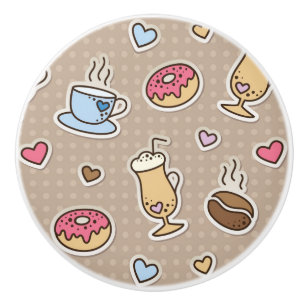 コーヒーパターン セラミックノブ
