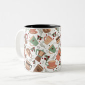 コーヒーパターン ツートーンマグカップ (正面左)