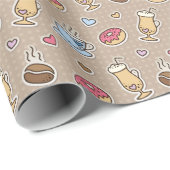 コーヒーパターン ラッピングペーパー (ロールコーナー)