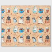 コーヒーパターン ラッピングペーパー (フラット)