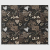 コーヒーパターン ラッピングペーパー (フラット)