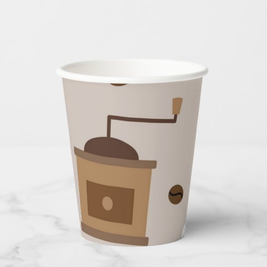 コーヒーパターン 紙コップ (正面)