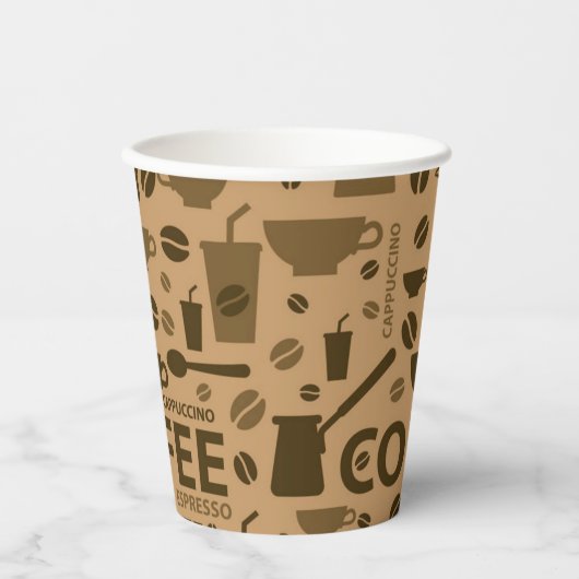 コーヒーパターン 紙コップ (正面)