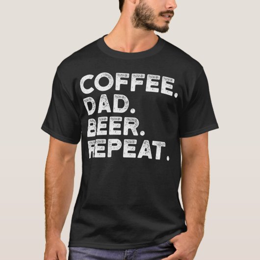 コーヒーパパビール繰り返し Tシャツ (正面)