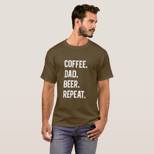 コーヒーパパビール繰り返し Tシャツ (正面フル)