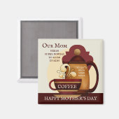 コーヒーパワーヴィンテージマザーズデイマグネット マグネット (正面/裏面)