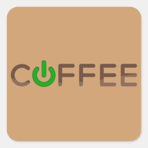 コーヒーパワー（緑） スクエアシール