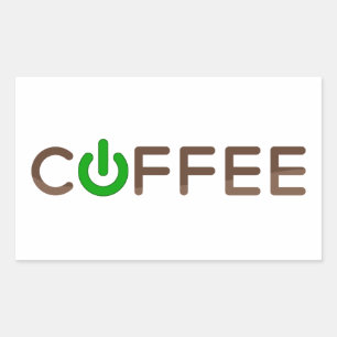 コーヒーパワー（緑） 長方形シール