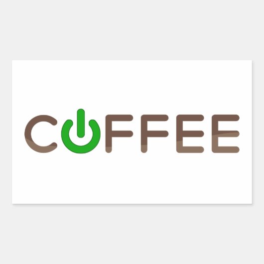コーヒーパワー(緑) 長方形シール (正面)
