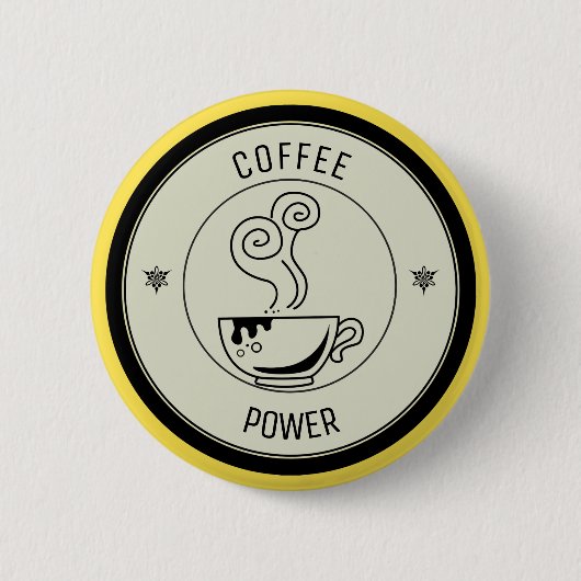 コーヒーパワー 缶バッジ (正面)