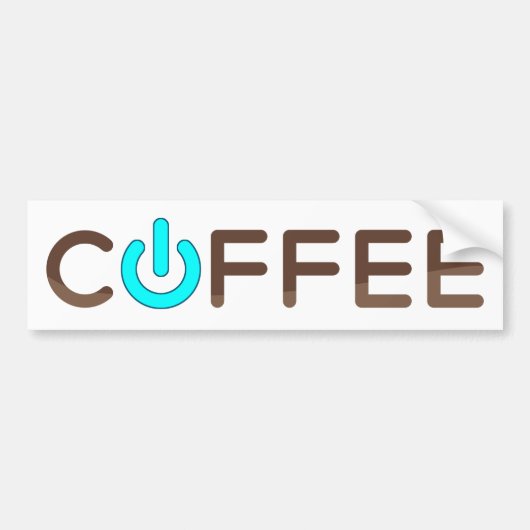 コーヒーパワー(BLue) バンパーステッカー (正面)