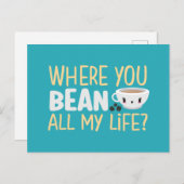 コーヒーパンここで豆のバおもしろいンタインの日 ポストカード (正面/裏面)