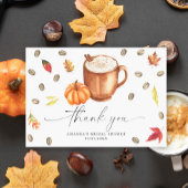コーヒーパンプキンサンキューブライダルシャワー サンキューカード