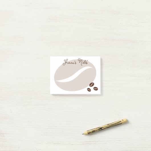 コーヒーパーソナライズされた豆のローストとポストイット®ノート ポストイット (デスク上)