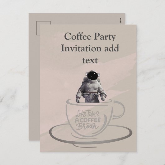 コーヒーパーティの招待状葉書 シーズンポストカード (正面/裏面)