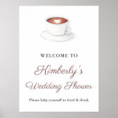 コーヒーパーフェクトブレンドウェディングシャワーウェルカムサイン ポスター (正面)