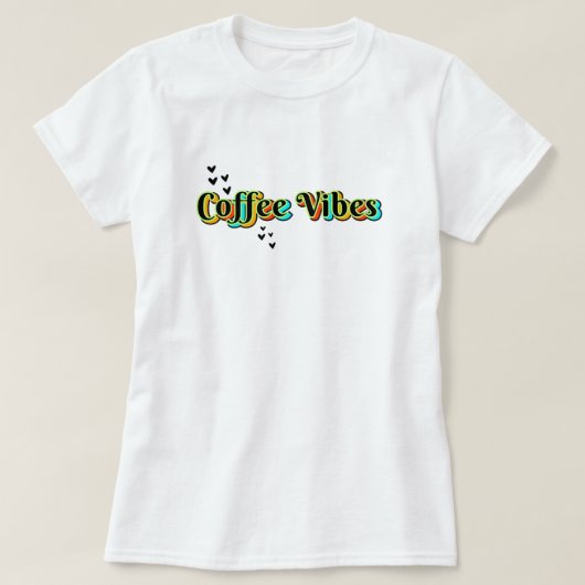 コーヒービアハートカラフル Tシャツ (デザイン正面)