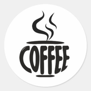 コーヒービア、完璧なコーヒー愛好家の蒸気 ラウンドシール
