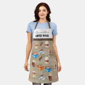 コーヒービジネスショップカフェバリスタキッチン エプロン (着用した状態)