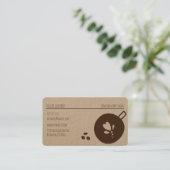 コーヒービジネスロゴクラフト紙 名刺 (スタンド正面)