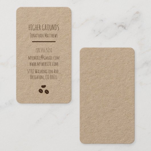 コーヒービジネスロゴクラフト紙 名刺 (正面/裏面)