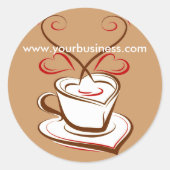 コーヒービジネス広告のプロモーションシール ラウンドシール (正面)