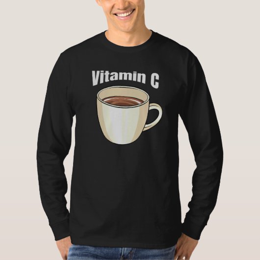 コーヒービタミンCカフェ飲料カフェインコーヒー飲料 Tシャツ (正面)