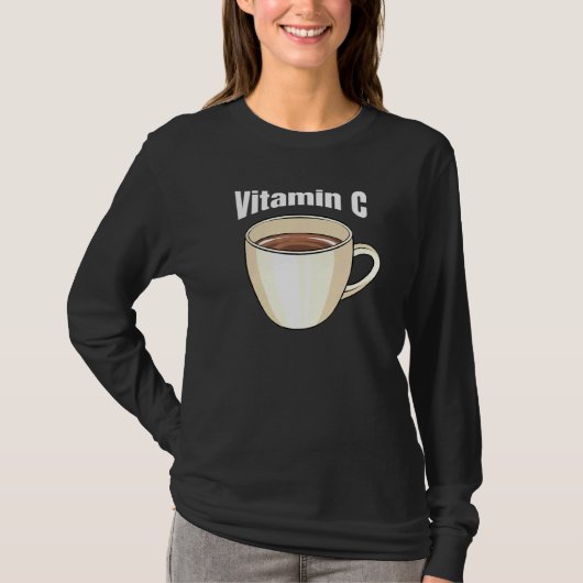 コーヒービタミンCカフェ飲料カフェインコーヒー飲料 Tシャツ (正面)