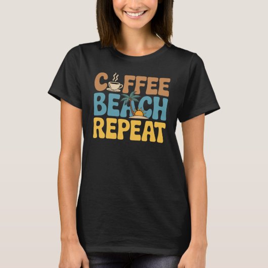 コーヒービーチリピーターリラックスサマー愛好家 Tシャツ (正面)