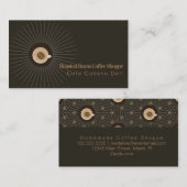 コーヒービーンカップショップバリスタロゴカップビジネスカー 名刺 (正面/裏面)