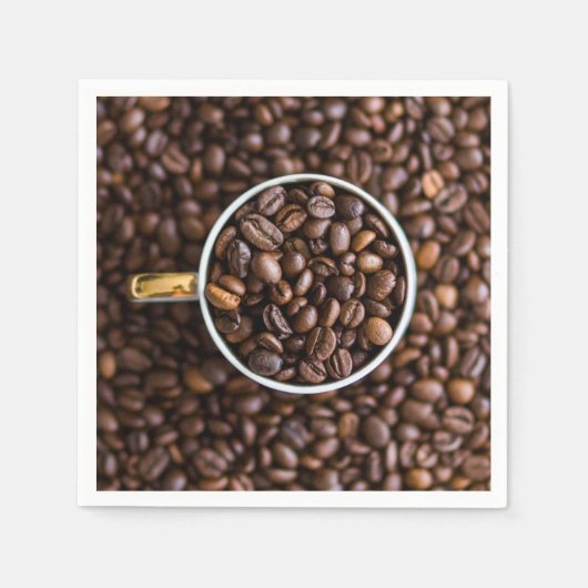 コーヒービーンズ紙ナプキン スタンダードカクテルナプキン (正面)