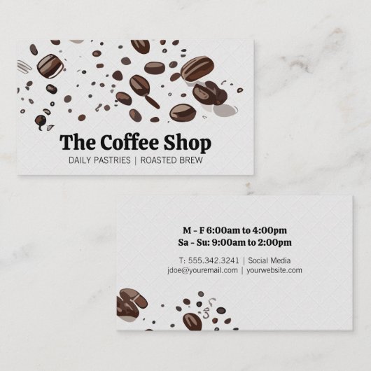 コーヒービーンズ |カフェレストラン 名刺 (正面/裏面)
