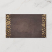 コーヒービーンズ |茶色のテクスチャ 名刺 (裏面)
