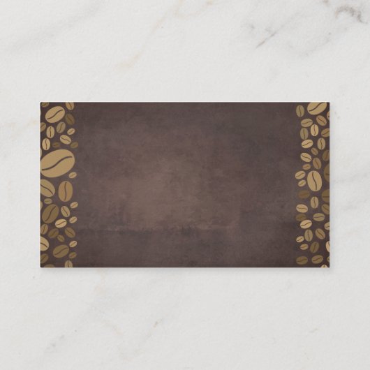 コーヒービーンズ |茶色のテクスチャ 名刺 (裏面)